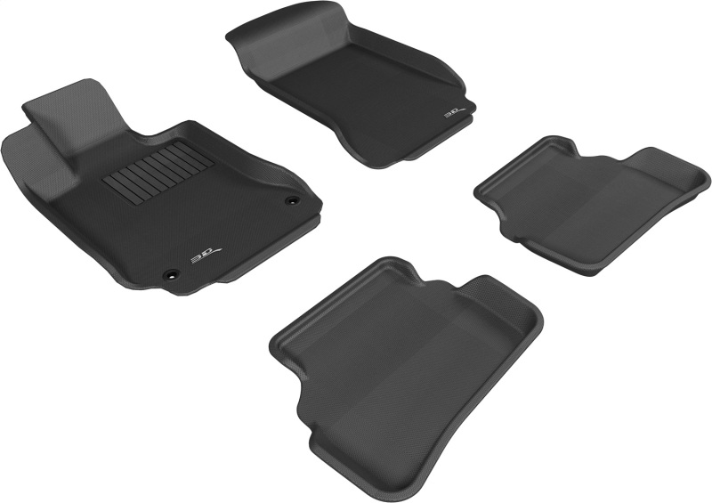Mercedes-Benz C63 AMG Floor Mats - Front and Rear - 3D MAXpider - Kagu - Black - `08-`14